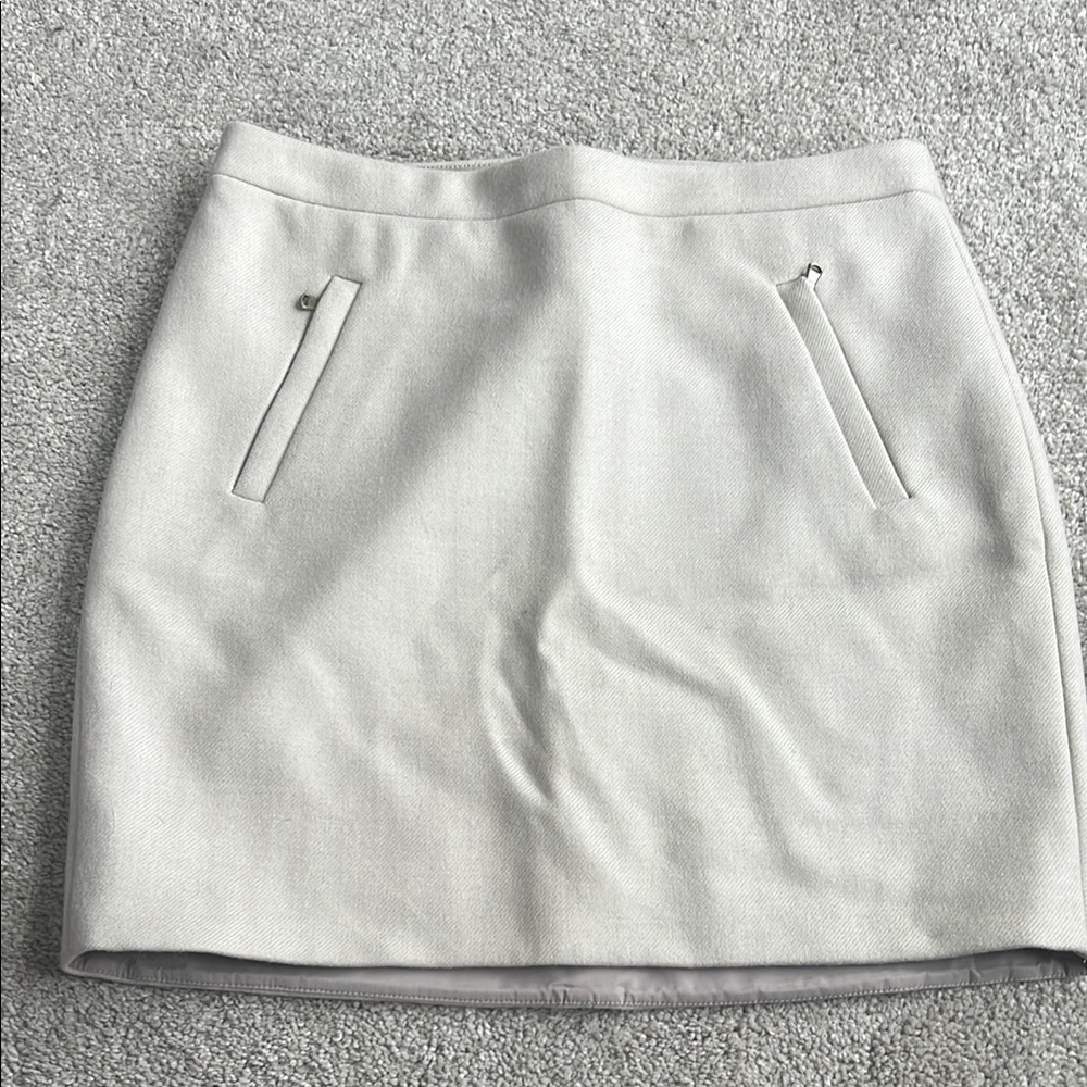 J. Crew Cream Pencil Mini Skirt for Work